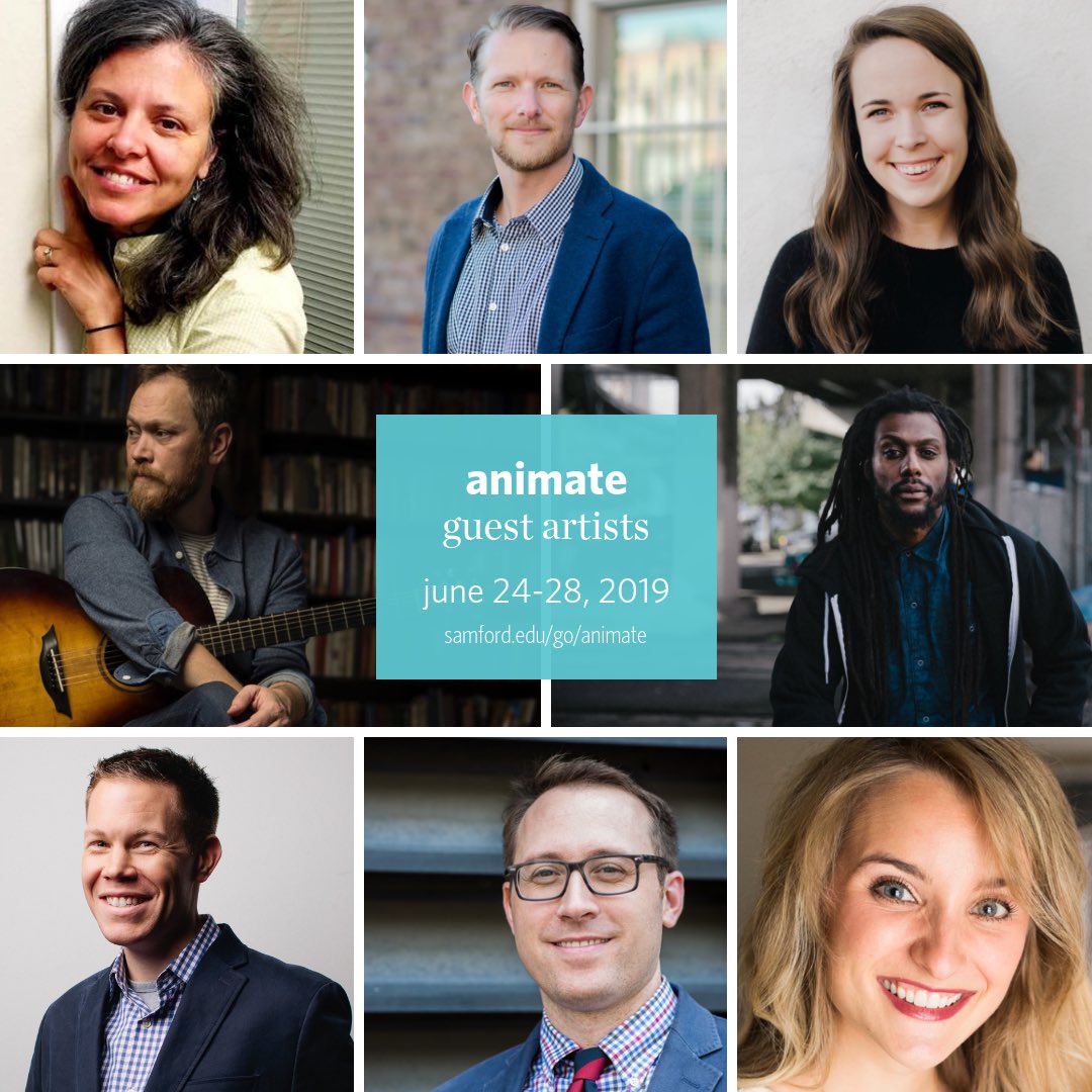 SamfordCWA's tweet photo. Animate 2019 guest artist REVEAL:
• Maria Fee, visual artist
• Zac Hicks, worship leader
• Annie Lee, worship leader
• Andrew Peterson, singer/songwriter
• Propaganda, spoken word poet
• Eric Mathis, adult track leader
• Matt Schneider, preacher
• Hayden Walker, preacher https://t.co/7L75piP1RC