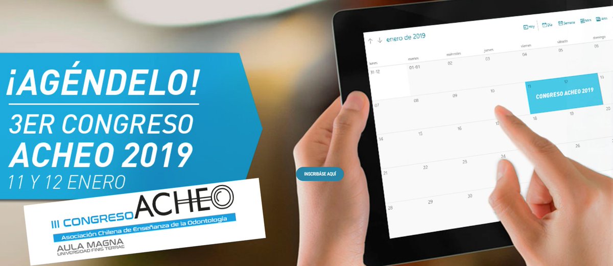 ACHEO3's tweet photo. Agenda y Participa...No te quedes afuera !!!
3º Congreso de ACHEO 
11 y 12 de Enero de 2019
Universidad Finis Terrae

https://t.co/rGWXMCFxFe https://t.co/Cfkc50NGUE