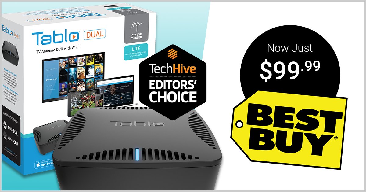 TabloTV's tweet photo. 🚨🚨 #CORDCUTTER #BLACKFRIDAY STARTS NOW 🚨🚨

Grab a Tablo DUAL LITE for just $99.99 in-store or online @BestBuy!

(Already have a Tablo? Share this post with a friend who needs to cut the cord! ✂️) https://t.co/XbVKnbzk8x https://t.co/7TXwpL2738