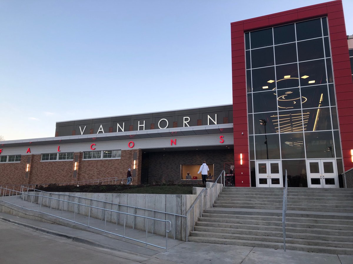 DrDaleHerl's tweet photo. Van Horn will have the grand opening of their new gym when they host Chrisman on Tuesday. Ribbon cutting is at 6 pm and the boys varsity game is at 6:30. https://t.co/pS6DgFOKdk