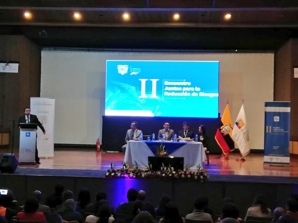 Riesgos_Ec's tweet photo. #Quito | Inicia el #2EncuentroReducciónRiesgos con la participación de Leonardo Espinosa del Servicio Nacional de Gestión de Riesgos y Emergencias, entre otras autoridades, con el propósito de promover una cultura mundial para la reducción de riesgos de desastres | #DIRD2018 https://t.co/lR6H2z7VSZ