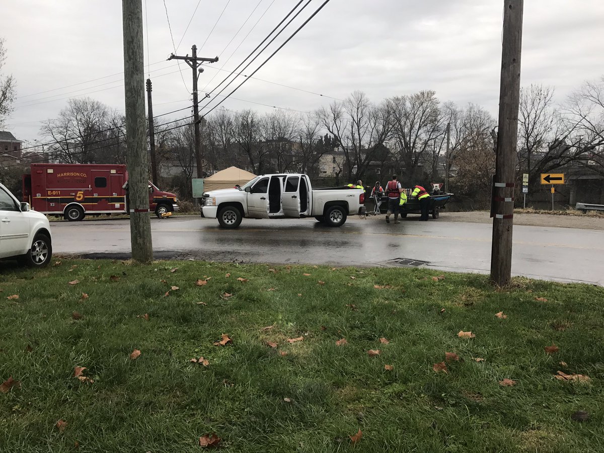 LShepardWTVQ's tweet photo. Harrison Co. Search &amp; Rescue is looking for a missing Cynthiana man. The search is happening in the south fork of the Licking River. River road is closed as a result. @ABC36News https://t.co/B8ZKqxSNNt