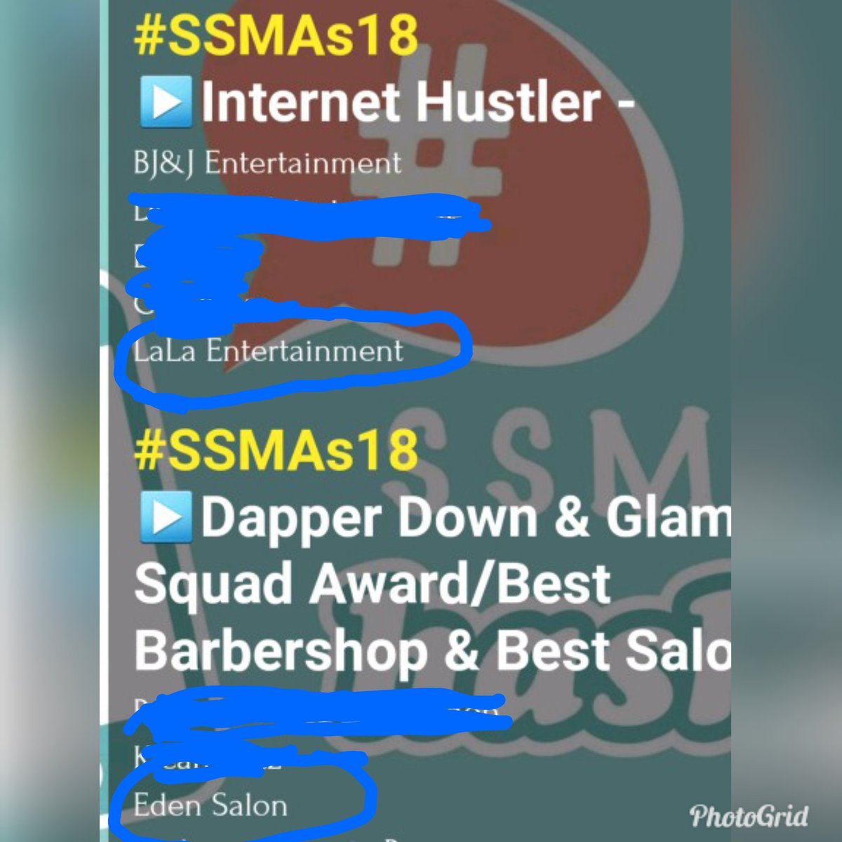 Telynnlala's tweet photo. RT 2 #vote #SSMAS18 #internethustler #LaLaEntertainment
#GlamSquad @EdenSalon
#BestBand @EPruittBand
#808Promoter @bggatewood I.N.K.
#hiphoposcarfemale @keashabeard !! @Tiffany_LadyT https://t.co/DNzcloxUDp