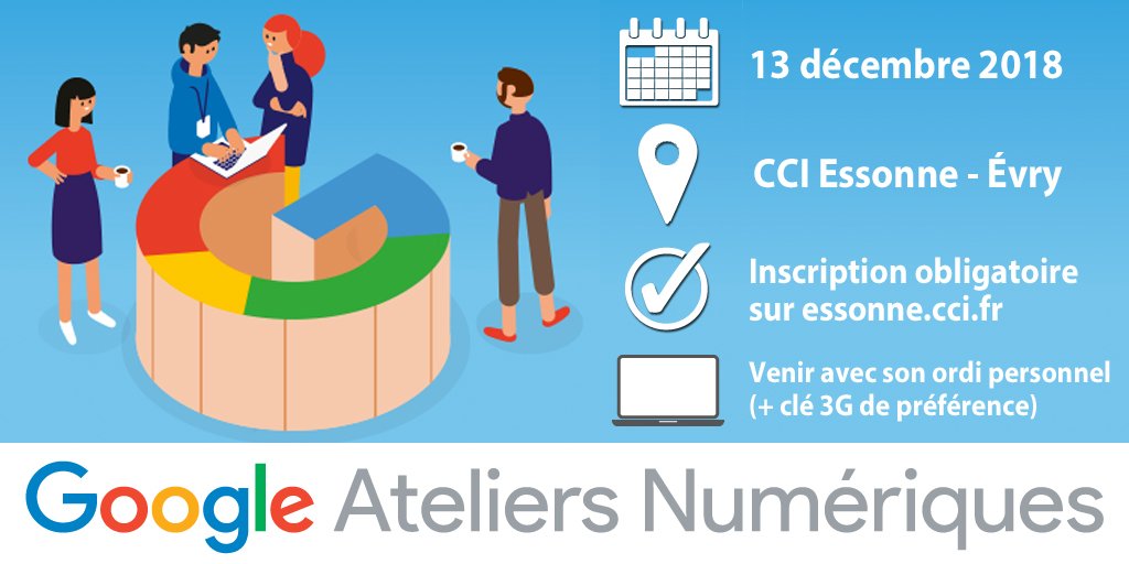 cciessonne's tweet photo. [EXCLU]
@Google s'invite à la @cciessonne jeudi 13 décembre 😃😃😃
👉 2 ateliers à ne pas rater !!!

Inscrivez vous sans tarder sur https://t.co/2E6qJ8ICaO (places limitées)
et n'oubliez pas votre ordinateur et votre clé 3G 😉 https://t.co/XHVDvEnfId