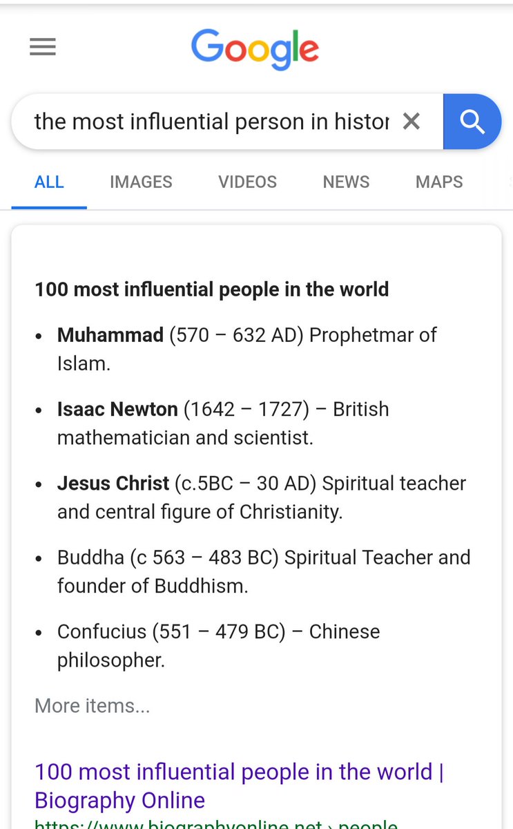 Manusia yang paling berpengaruh di dunia..korang search je google "most influential person in history" tengok nombor satu sape?..nabi muhammad s.a.w