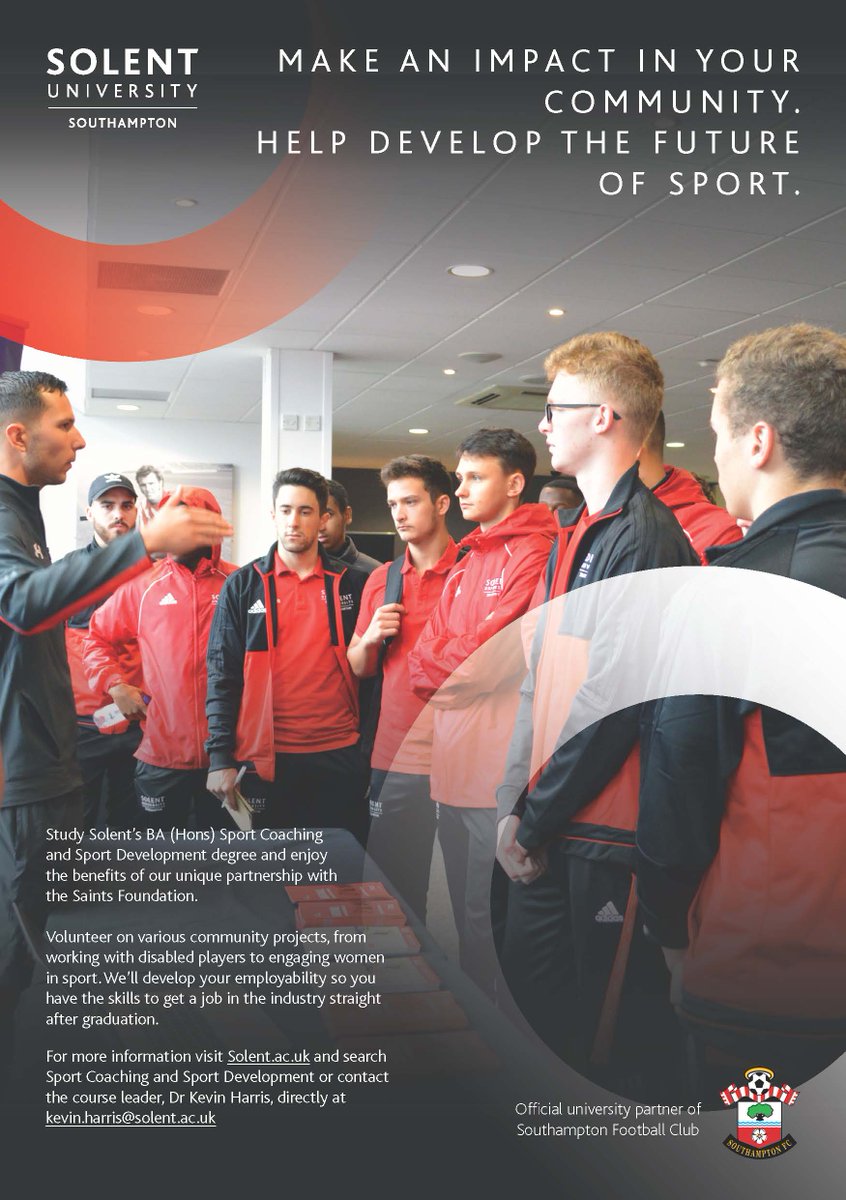 CoachDevsolent's tweet image. Study Sport Coaching and Sport Development @Solentuni and make an impact in your community. Visit us at solent.ac.uk/courses/underg…
@solentcip @saintsfoundation #volunteering #community