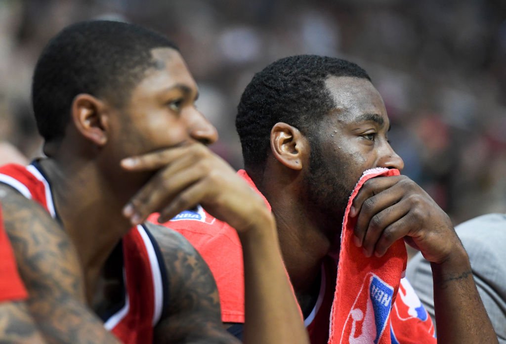 BleacherReport's tweet photo. The Wizards are showing a willingness to consider trading John Wall and Bradley Beal, per @wojespn https://t.co/8U70XamjO8