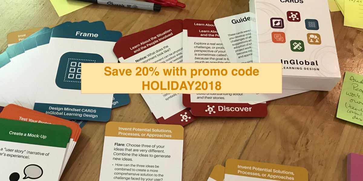 inglobaldesign's tweet photo. What to get for your favorite design geek? Design Mindset Cards, of course! 20% off with promo code HOLIDAY2018 at checkout https://t.co/DGEKL5jHZ8 #designthinking #designgeek #dmcards #designmindset https://t.co/1JepWaVHHw