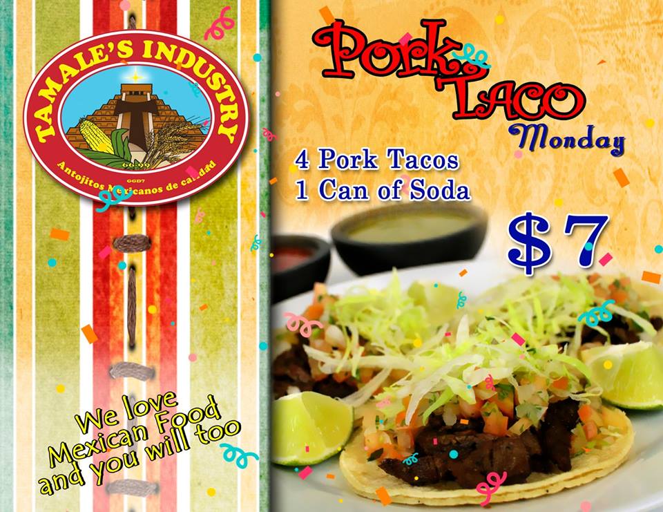tamalesindustry's tweet photo. We invite you to enjoy our #promotion 4 Tacos of Pork + 1 can soda for
only $ 7 , visit us at Merle Hay Mall, Food Court Area 3800 Merle Hay Rd Des Moines, Iowa 50310. Call us 515-288-1135.
 
 #Food #MexicanFood  #DesMoines #Iowa #USA #Urbandale#Jonhston #MerlehayMall https://t.co/I0RM8WjRnv