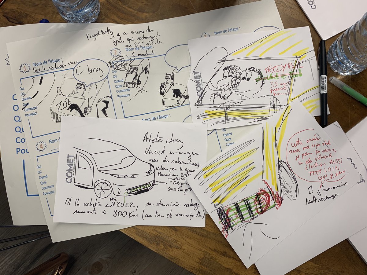 TotalEnergiesFR's tweet photo. #EnergieLab c’est l’heure de la restitution des 6 idées innovantes sélectionnées ce matin : croquis, schémas d’expérience client et même des sketchs d’écrans d’application : mission réussie ! #CoCréation #ClientFirst #Innovation https://t.co/h8Vz8oNNMV