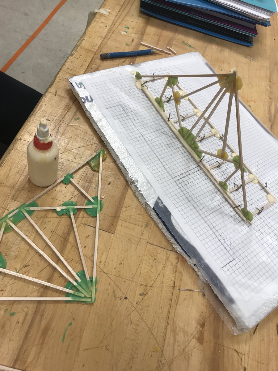 MrWolfTech's tweet image. Building bridges! These 8th graders are doing pretty well. Let’s hope these bridges can break the school weight record of 22.6 lbs! #EWStrong