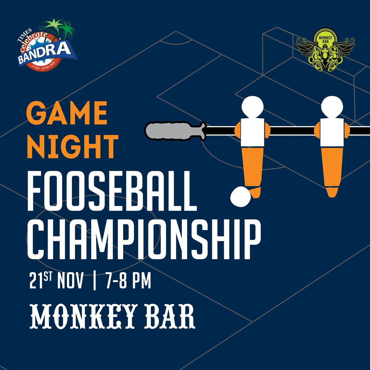 Here's part one of our #CelebrateBandra week. Join us on Wednesday evening for a Foosball championship and a Retro Night after. 

Registration link in the bio ⚽

#Mumbai #foosball #MonkeyBar