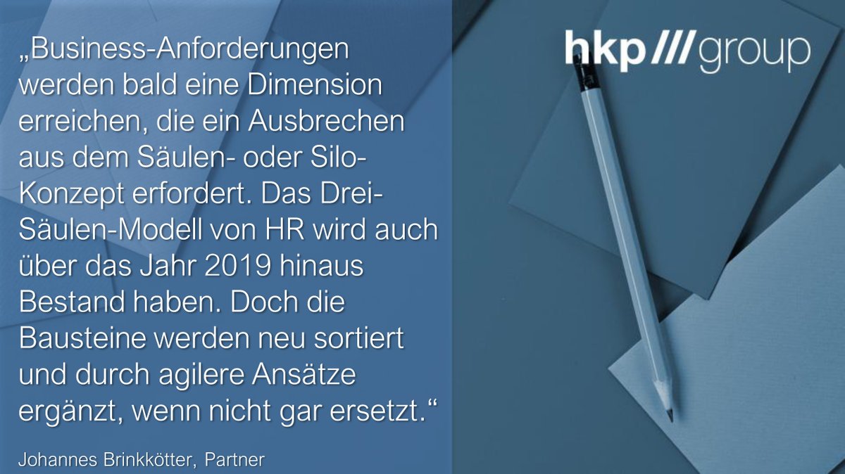 hkp_group's tweet photo. Kann es HR gelingen, sich mit dem Drei-Säulen-Modell von @dave_ulrich zu #digitalisieren und zu erneuern?
@step_schmid & Johannes Brinkkötter, Partner @hkp_group, im #hkpInterview über die #Transformation von #HR:
https://t.co/rDTs617hIj
#digitalisierung #agile #agility https://t.co/g8IYyGY9ci