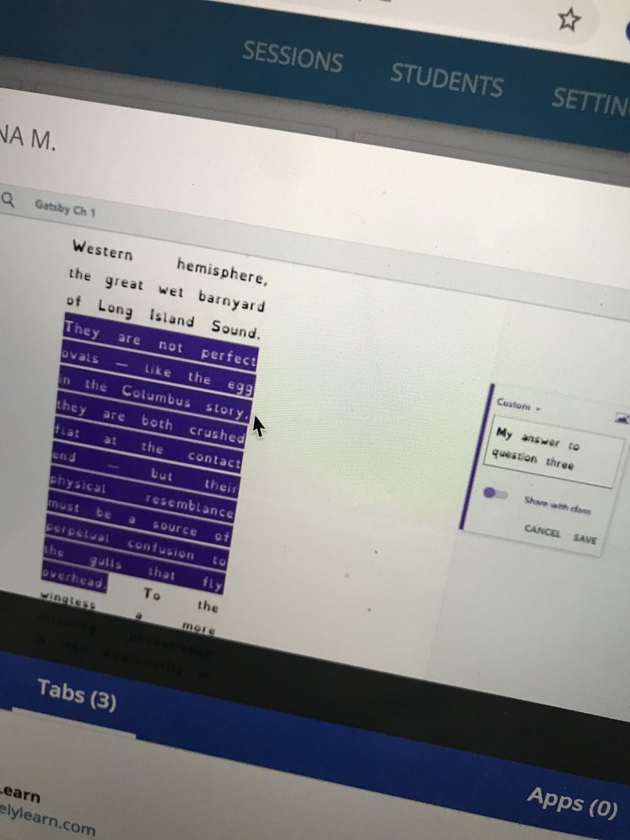 spatterwestga's tweet image. Ss using #activelylearn to share annotations of textual evidence to support answers #dedicated @BBCMHS
