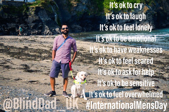 A photo of Amit holding Kika lead with the words “ It’s ok to cry
It’s ok to laugh 
It’s ok to feel lonely 
It’s ok to be emotional 
It’s ok to have weaknesses
It’s ok to feel scared 
It’s ok to ask for help
It’s ok to be sensitive 
It’s ok to feel overwhelmed.”
#on the photo