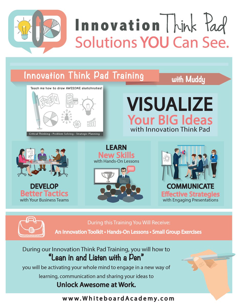 unlockawesome's tweet photo. Want to learn how to visualize your big ideas &amp; UNLOCK AWESOME at WORK? We're delivering our Visual Innovation Training LIVE ONLINE via Zoom on Wednesday, November 28th. For a limited time, save $250 when you use the Coupon Code "SAVE250". More Info at https://t.co/Syd2FkT03W https://t.co/3sbwucFpqI