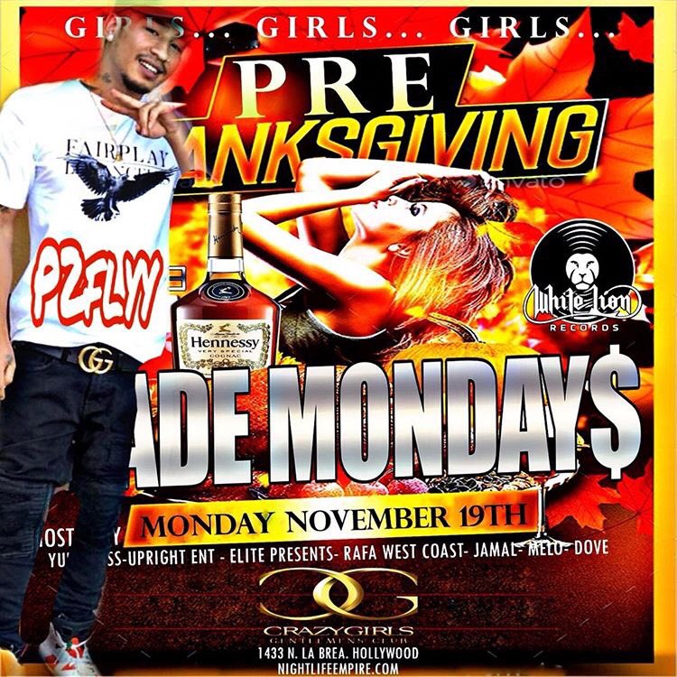 OGmasterP's tweet photo. Hey guys come check @p2flyy out live performance w/ friends #nov19th @crazygirlsl.a !!! Performances start at 10pm
*$10 admission if u say p2fly uprightmanagement at the door
*Must be 21+
#Cannibasfriendly
#promotion #promoter #promo #hollywood #girlsgirlsgirls #mademondays https://t.co/6h1MwPYUWB