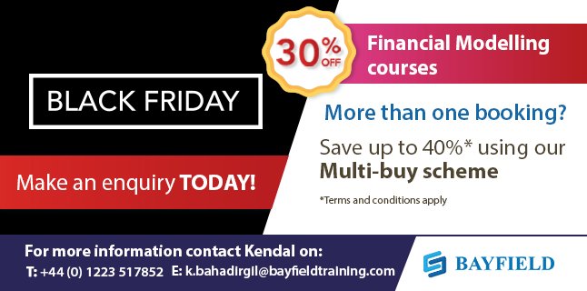 MaplesoftKen's tweet photo. Bayfield Black Friday - Our biggest discount ever
Check out our courses at https://t.co/nSRyRGlbcd
#blackfriday #discounts #retail #cre #finmod #excel https://t.co/ukfaYak4AH