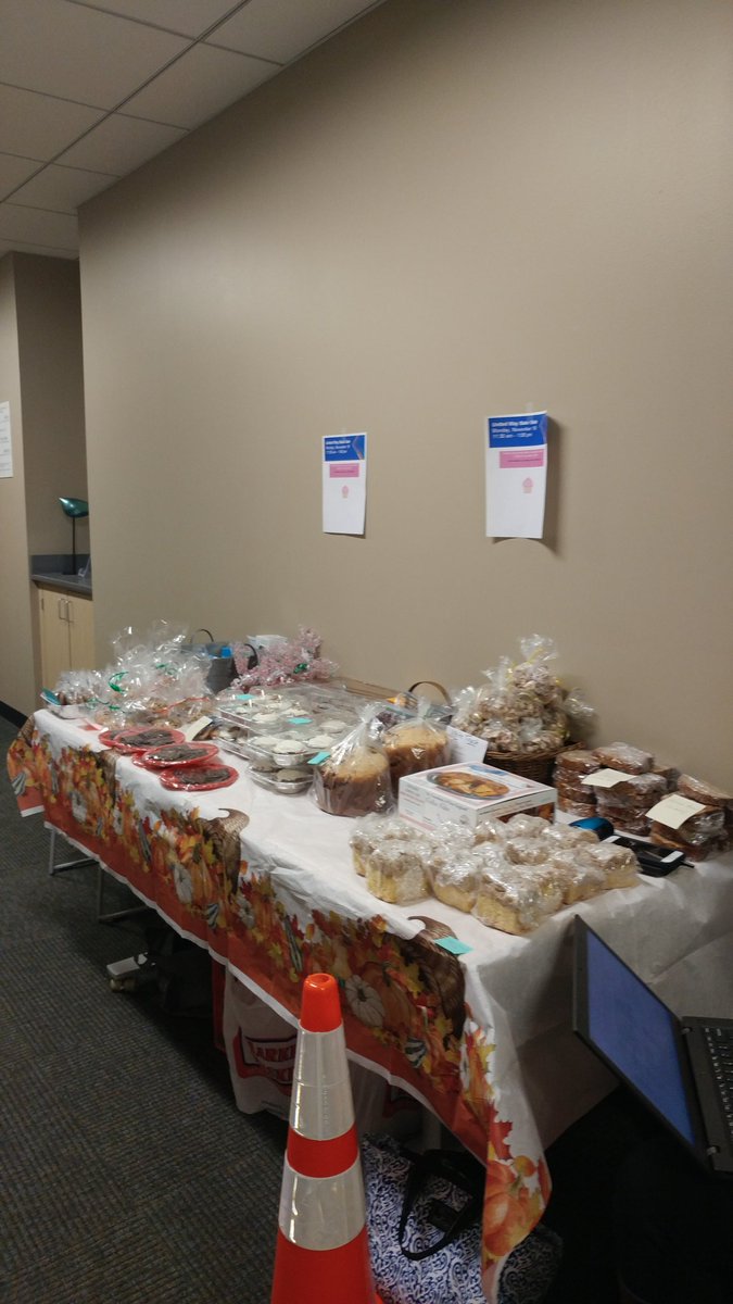 amyfstacy's tweet photo. Bake sale at the office to benefit the @UnitedWay https://t.co/hXlek1uCbX