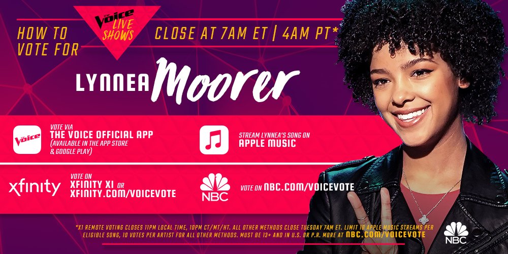 NBCTheVoice's tweet photo. .@LynneaMoorer taking the stage singing “Consequences” by @Camila_Cabello. RETWEET if this heartfelt performance has your vote. https://t.co/PVFJ6L4GHJ