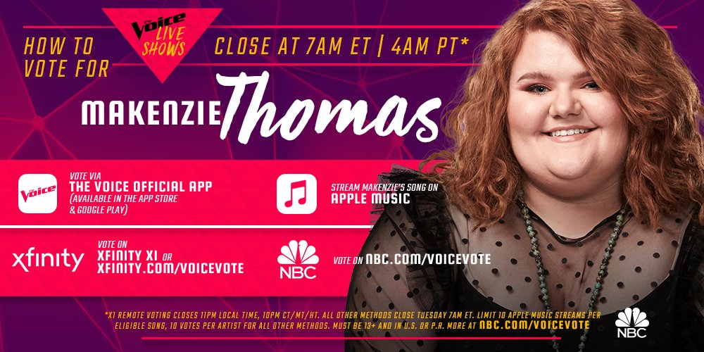 NBCTheVoice's tweet image. She’s a diva and we are not worthy. 😭 RETWEET if @itsMaKenzieT’s take on “Vision of Love” by @MariahCarey has your vote tonight. ✨
