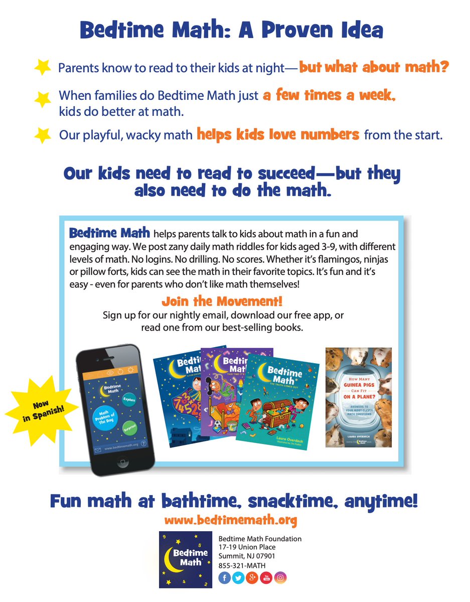 Do you need a fun, easy way to engage your kids in math? Check out @BedtimeMath! My 5 and 9 year old love it and won't let me skip a night. What a great, easy way to show your kids that math is fun!