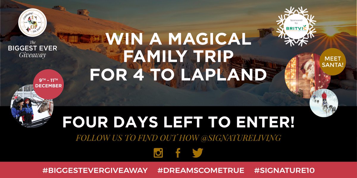 SignatureLiving's tweet photo. Only a few days left to enter to make your Christmas dreams come true for you and your family this year...

Enter here: https://t.co/lDkKQlqcgR

#Signature10 https://t.co/3GF3JPEcvm