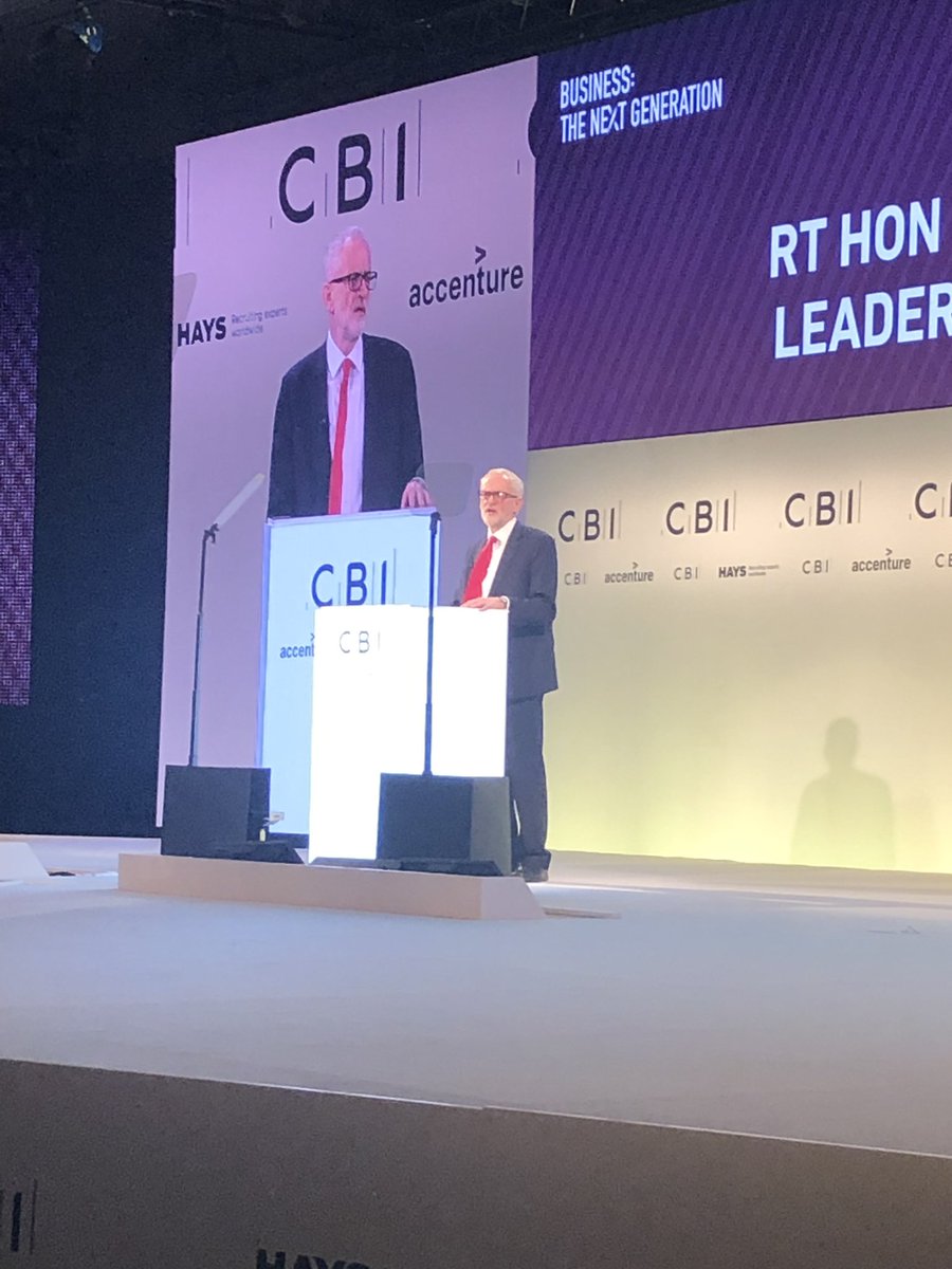 LeeRansonES's tweet photo. A scathing attack on the proposed Brexit deal from the leader of the opposition speaking at the CBI conference. Says all options “including a second vote” will be considered if the deal doesn’t get Parliamentary support. https://t.co/0lnspCFjJa
