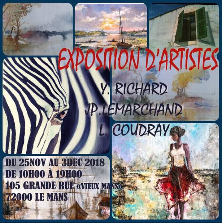 lyliland's tweet photo. EXPO DE PEINTURE au Mans
Trois artistes, une exposition, des peintures exceptionnelles.
Le mans du 25 novembre au 3 décembre. Venez découvrir.!! https://t.co/lqStO3wW29