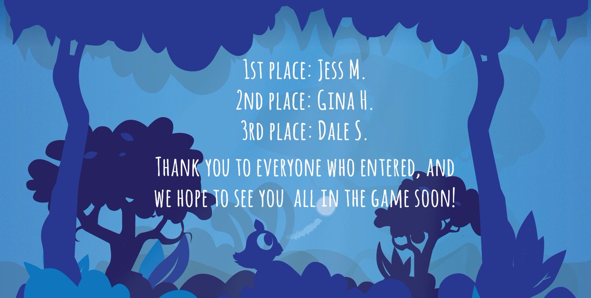 Guidethegame's tweet photo. Fia thanks everyone for the great suggestions during our contest! We'll be in touch with the drawn winners shortly to send you your prizes🐦🌳#IndieGameDev #gamedev #MotivationMonday https://t.co/4Z0J1LfStb