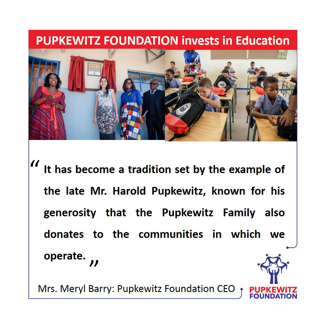 pupkewitzH's tweet photo. #DedicationMonday #WeCare
The @PupkewitzFound1 has been playing a strong role in maintaining educational facilities, towards assisting the Ministry of Education in achieving their infrastructural goal of alleviating the need need for classrooms.
Visit us on Facebook to read more. https://t.co/xNa10ooqi5