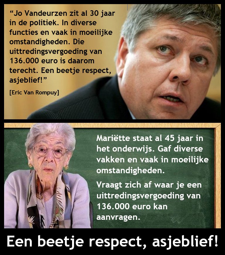 MarcFJGoris's tweet photo. @JoVandeurzen @cdenv #uittredingsvergoeding #eenbeetjerespect https://t.co/2PNpIFIv0O
