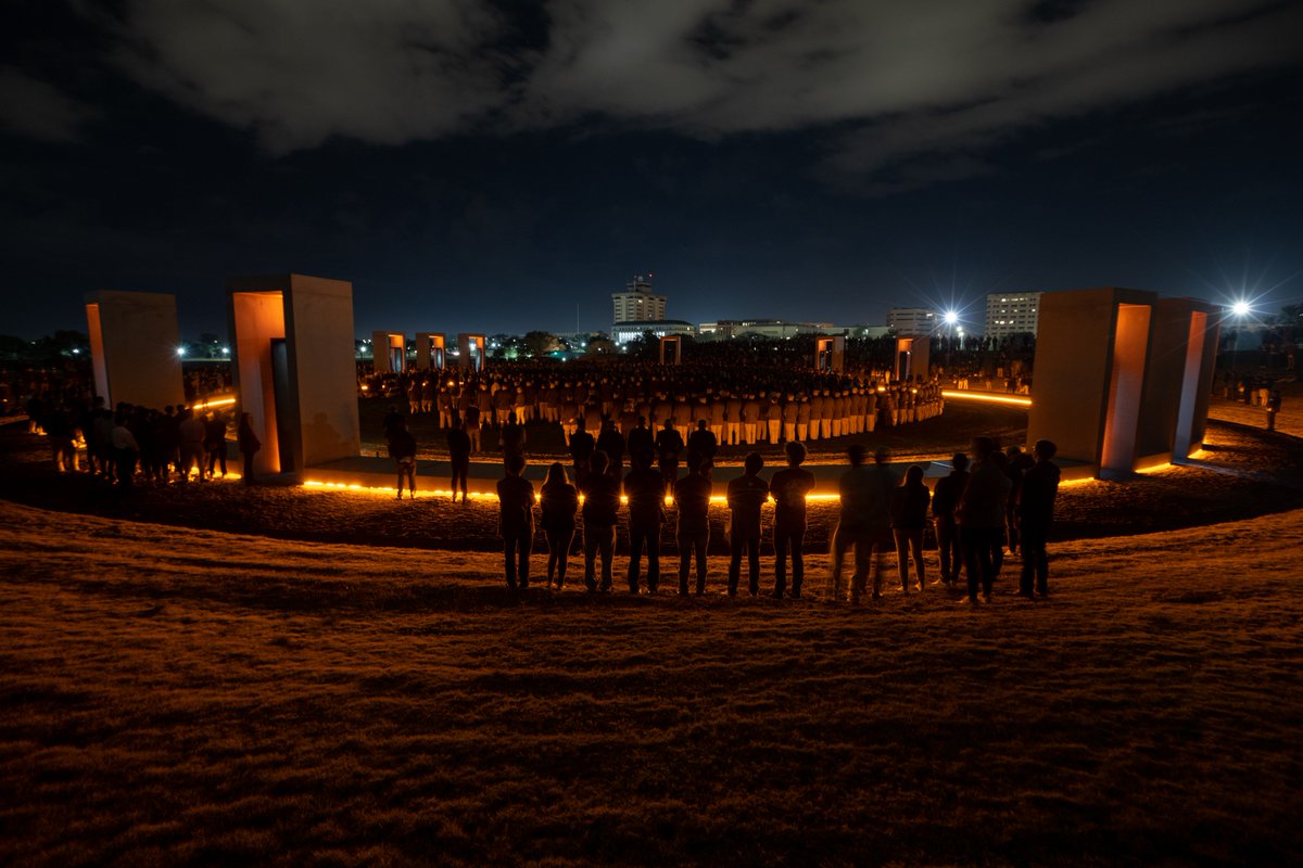TAMU's tweet photo. Yesterday at 2:42 a.m., the Aggie family gathered for the Bonfire Remembrance Ceremony to remember the twelve we lost 19 years ago. #tamu https://t.co/C2GQBVqeZV