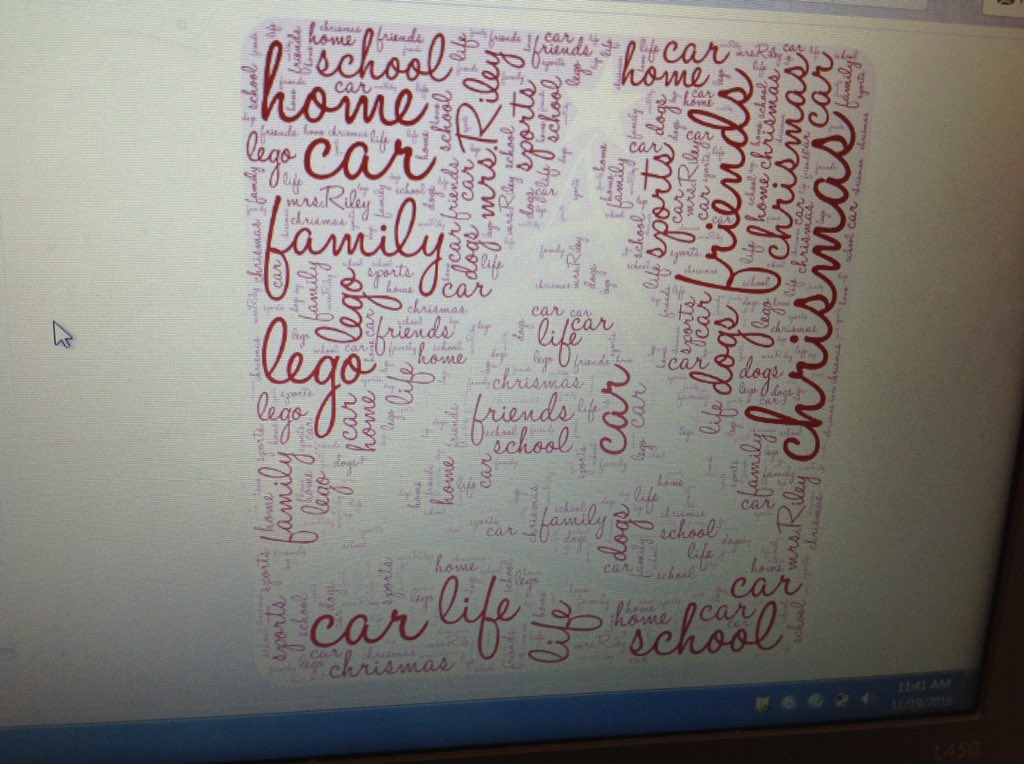 RSmithTeachTech's tweet image. Ms. Riley's 3rd graders used WordCloud.com to create word clouds that showed what they were thankful for!