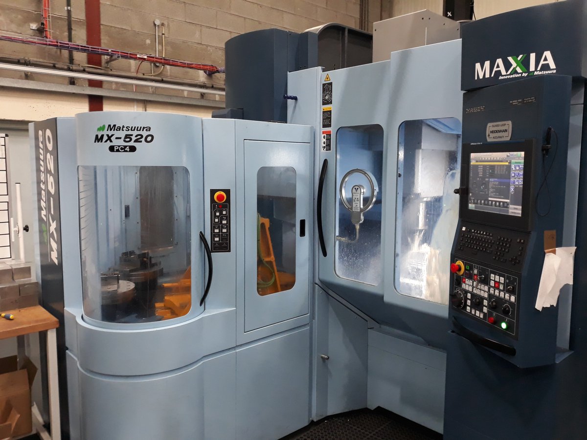 TakumiPrecision's tweet photo. ANNOUNCEMENT!  After months of successful and satisfactory running of our MX520 and MX850 machines @TakumiPrecision have just placed an order for TWO MORE MX520 @Matsuura_UK with pallet loaders
Great Machines and Great Service from Premier Machine Tools #newmachine #5axismilling https://t.co/y8ew8Sm33y