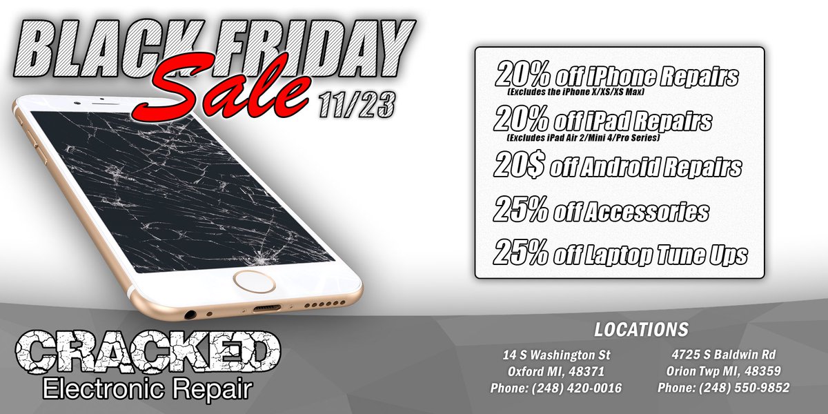 CrackedERepair's tweet photo. ‼️BLACK FRIDAY SALES‼️ https://t.co/JdqpPzSHaR