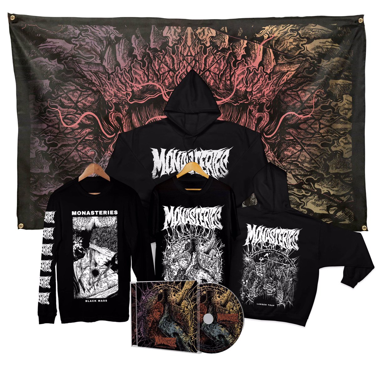 Pre-orders for pulmonary failure go offline midnight tonight this is your last chance to get something while it’s hot! All orders will be sent out immediately and for people who asked for signed physical copies will arrive a little later.

monasteriesofficial.bigcartel.com/products

#deathcore