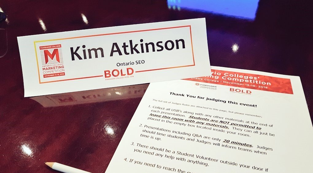 kimatoseo's tweet photo. Congratulations to all the #marketingstudents who participated in the @FanshaweCollege  #OCMC2018 event.  I am still inspired by all the hard work and great #pitches I was fortunate enough to see with my fellow judges. https://t.co/w6EHfLewsH