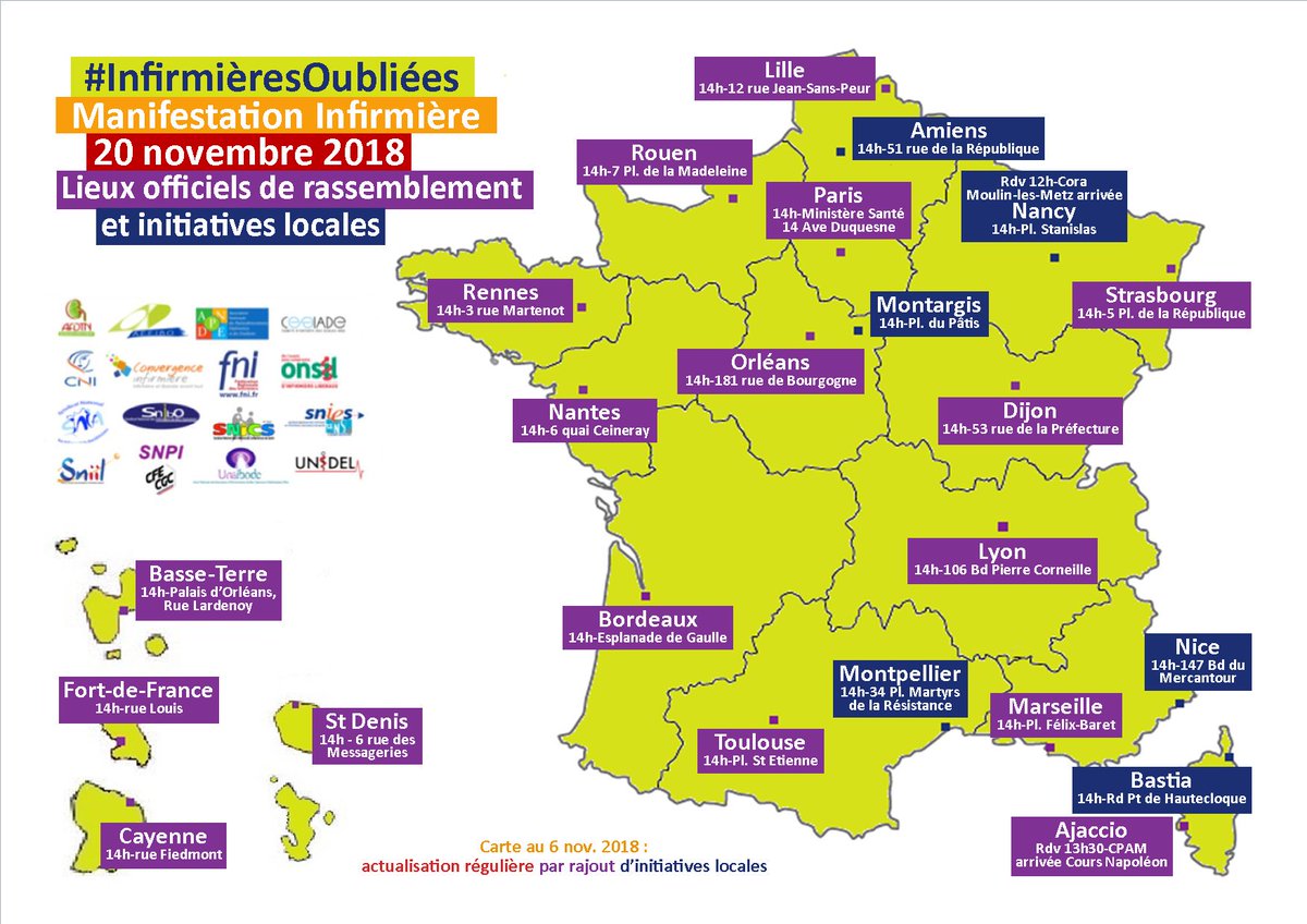 CDGautogerees's tweet photo. Demain #20novembre 
Manifestation infirmière
A #Paris 14h devant le ministère 
14 avenue Duquesne
https://t.co/5MKMV8r526 https://t.co/pOFMj607G0