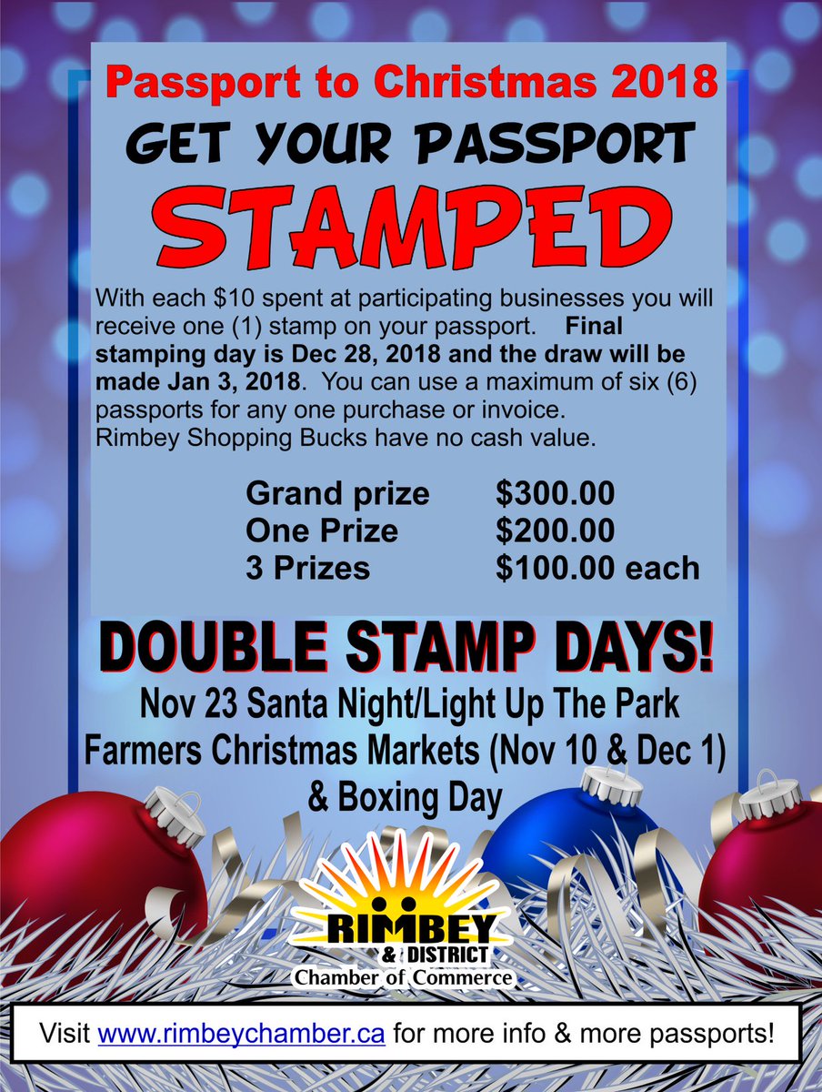 #RimbeyChamber #PassportToChristmas #EnterToWin #ShopLocally #ChristmasWishLists
