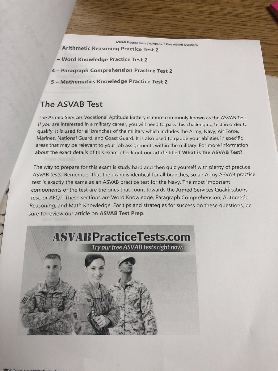 DesertViewStuC0's tweet photo. Hey guys don’t forget ALL seniors will be taking the ASVAB test tomorrow which determines enlisting into the Armed forces ‼️‼️Be sure to get to school at 7:50 in the auditorium https://t.co/GCj3kU97O4