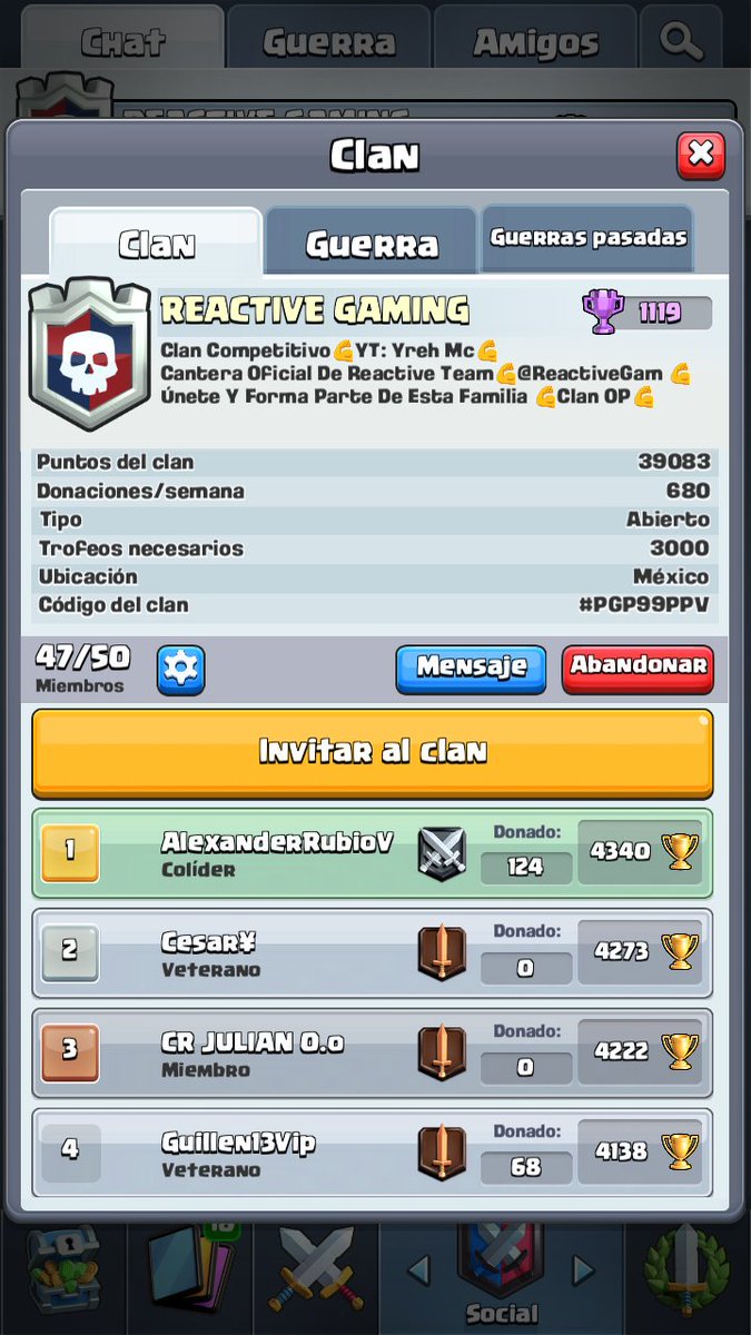 Necesitamos Gente Para Ladder!
- +3000
- Atacar En Guerra
- Ser Activo

#PGP99PPV
ÚNETE YA!!
