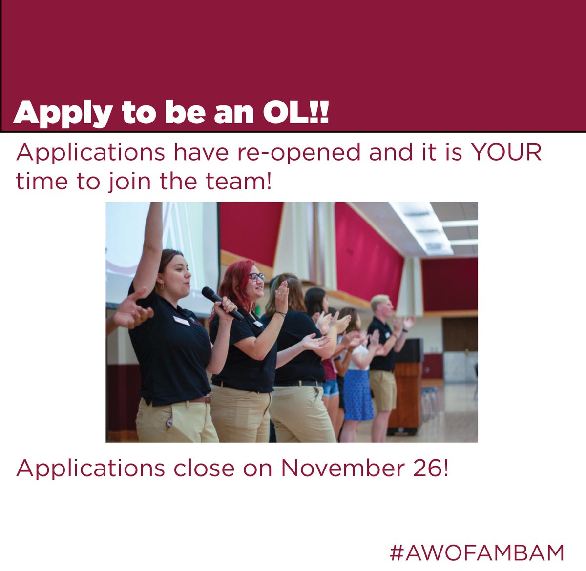 Apply to be an OL at awo.nmsu.edu/orientation-le…