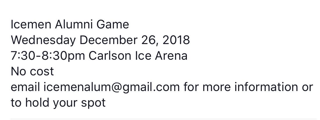 teamicemen's tweet photo. ALUMNI GAME https://t.co/crqElMfNt4