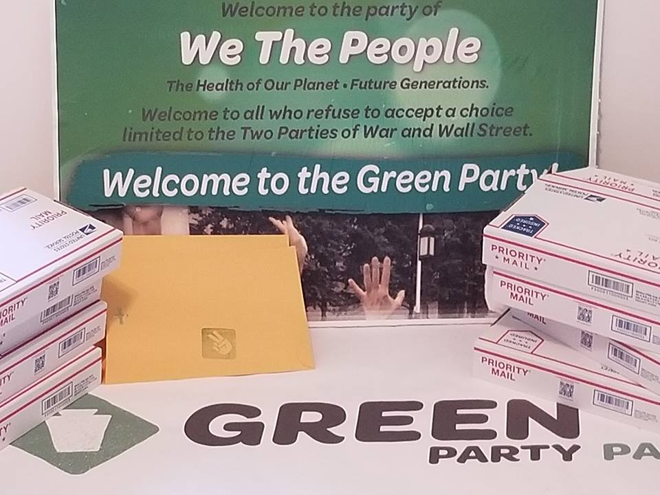 We are sending out those sustaining membership packages as fast as we can! #WeAreGreen #BeSeenBeingGreen @GreenPartyofPA