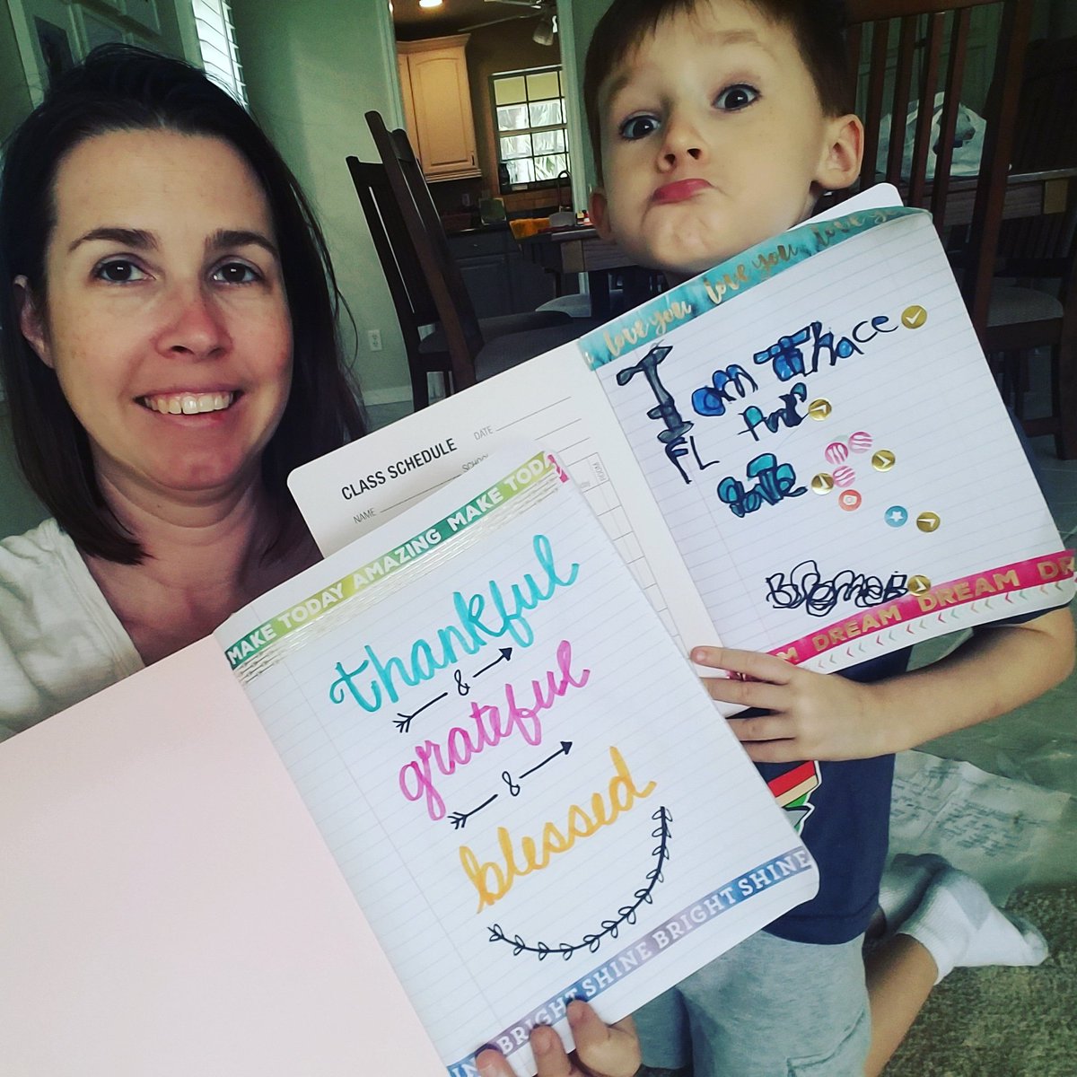 svanbrimmer's tweet photo. Making a gratitude journal with this goofball today! #boymom #restandreflection https://t.co/LJdSInxYSV