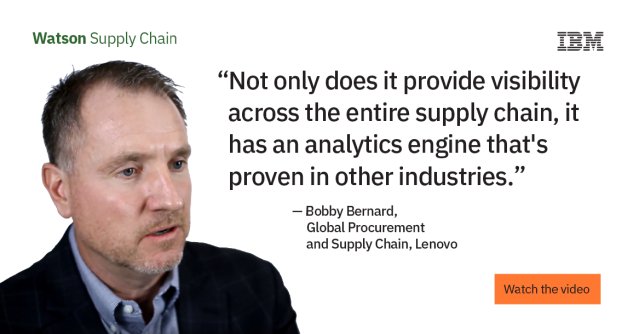 mb_linn's tweet photo. Watch this Lenovo video for great insight into our Supply Chain Insights solution #WatsonSupplyChain @IBMSupplyChain #SupplyChain https://t.co/MSmra08tvF https://t.co/aXUWY2oDAi