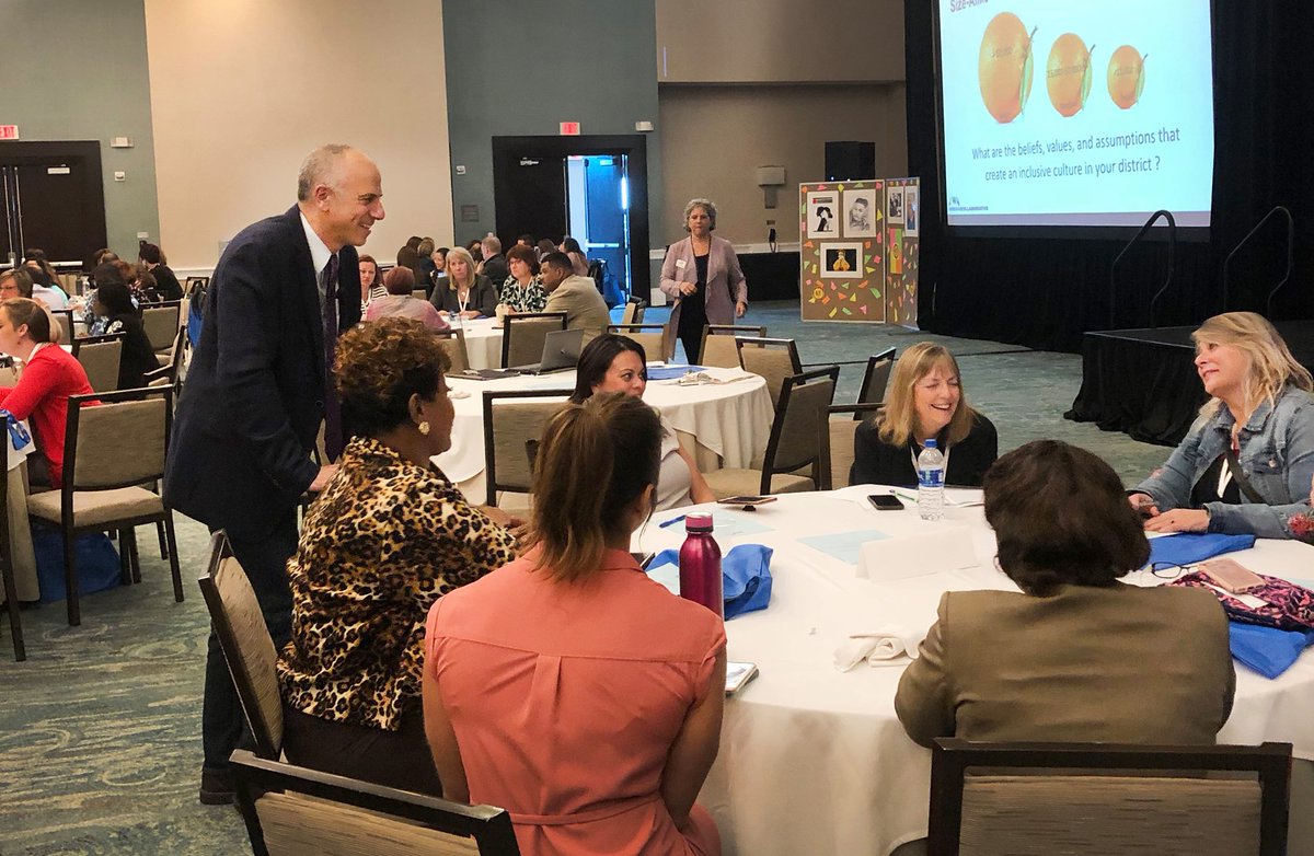 IntelligenceDoc's tweet photo. What are the beliefs, values and assumptions that create an inclusive school culture? 200+ special education directors discussed this after watching #IntelligentLives and #MrConnollyHasALS at the @UrbanCollabEDC #UCFall18 meeting. #OpeningDoors https://t.co/koTiNRAXfM