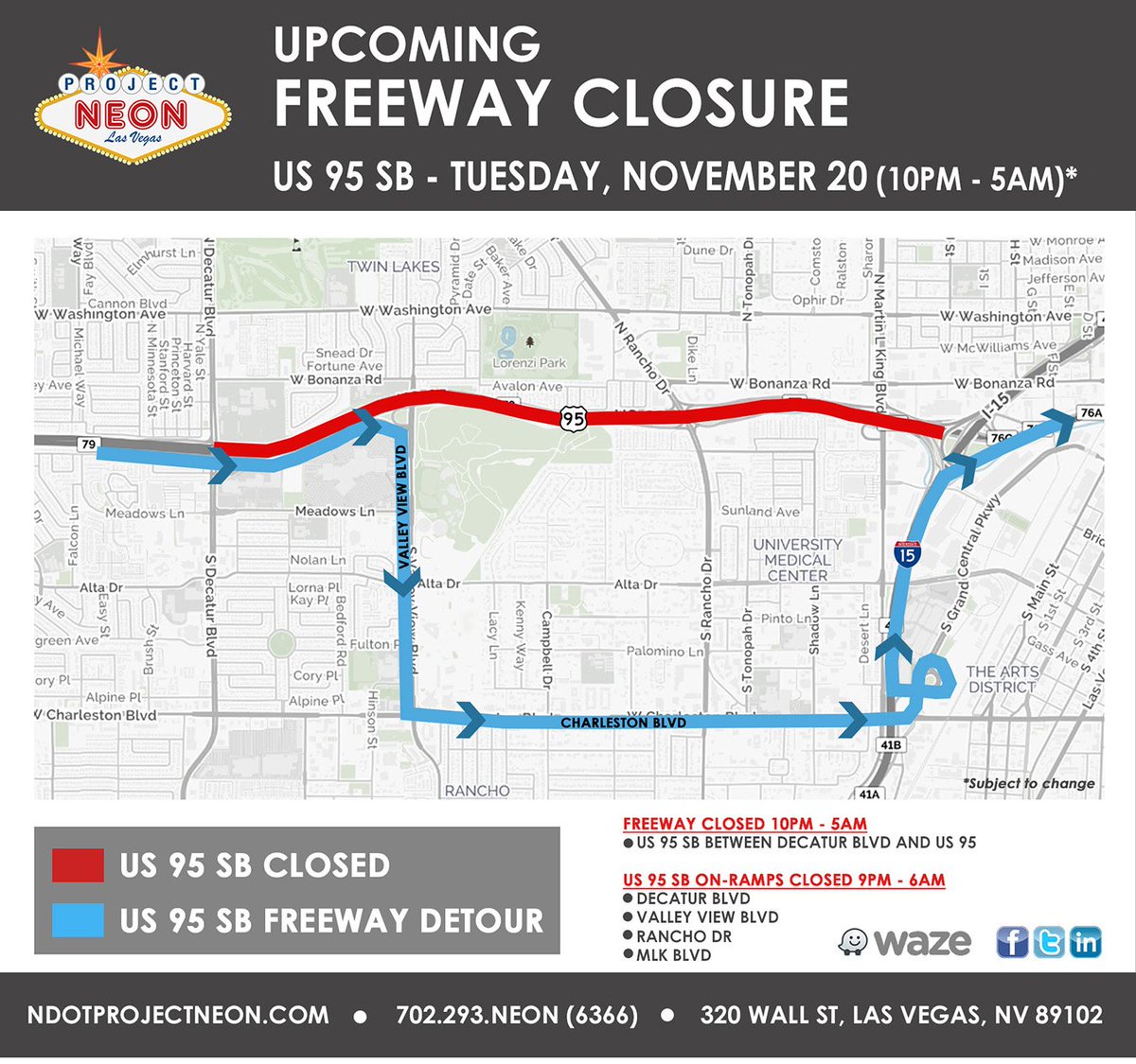 Nevada Dot On Twitter Us Highway 95 Sb Evening Closure Tuesday Night In Las Vegas Https T Co Jzr7qkhrmg Vegastraffic Pje Nvtrucks Lvmpd News3lv Fox5vegas Fox5photogs 8newsnow 8traffic Lasvegasnow Ktnv Reviewjournal Lasvegassun