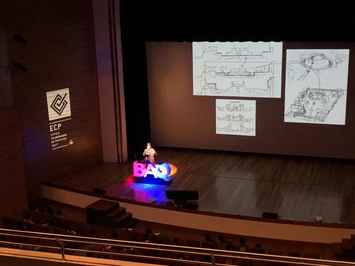 BienalQuito's tweet photo. Primer día de la #XXIBAQ2018 en el #TeatroCapitol con las conferencistas María Segarra y Sara de Giles abordando las temáticas de  intervención arquitectónica en construcciones patrimoniales y la vinculación entre el proyecto arquitectónico, la ciudad y el paisaje. #SomosBaq https://t.co/sNmQVJptZU